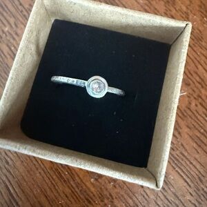 Elegant Silver Ring with pale pink center stone, hand designed